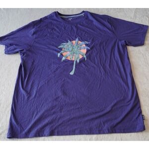 Men's Retro‎ Print Navy Palm Tree Short Sleeve Tee XL Rowm